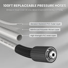 Grandfalls Pro Electric Wall-Mounted Pressure Washer, 3700 PSI, 1.6 GPM, 100FT Retractable Hose, Includes 4 Nozzles and Foam Cannon for Automotive and Patio Cleaning, Dark Silver