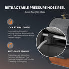 Grandfalls Pro Electric Wall-Mounted Pressure Washer, 3700 PSI, 1.6 GPM, 100FT Retractable Hose, Includes 4 Nozzles and Foam Cannon for Automotive and Patio Cleaning, Dark Silver
